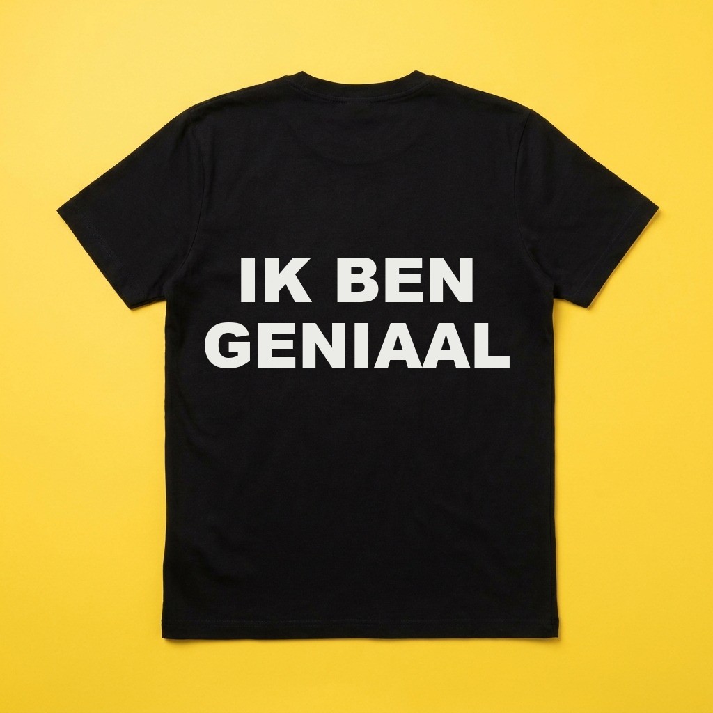 T-shirt Ik ben geniaal, achterkant